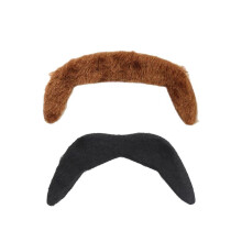 (TwoTone Mustache) Μήκος κοντή, μοντέρνα Hip Hop Fan περούκα για λάτρ