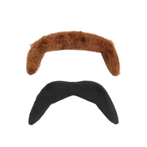 (TwoTone Mustache) Μήκος κοντή, μοντέρνα Hip Hop Fan περούκα για λάτρ