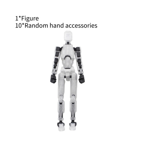 (Διαφανές λευκό) Lucky 3d Printed 13 Action Figure Decompressio Multi Jointed Movable Figures