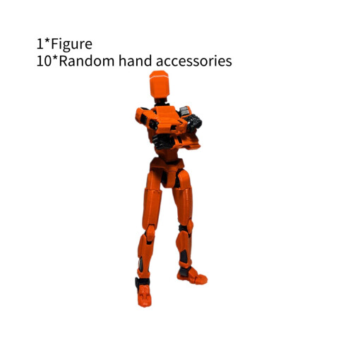 (Πορτοκαλί Μαύρο) Lucky 3d Printed 13 Action Figure Decompressio Multi Jointed Movabl