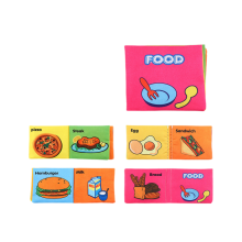 (Food) Lightweight Infant Cloth Book Animal Number Shape Learning Soft Fabric Toy