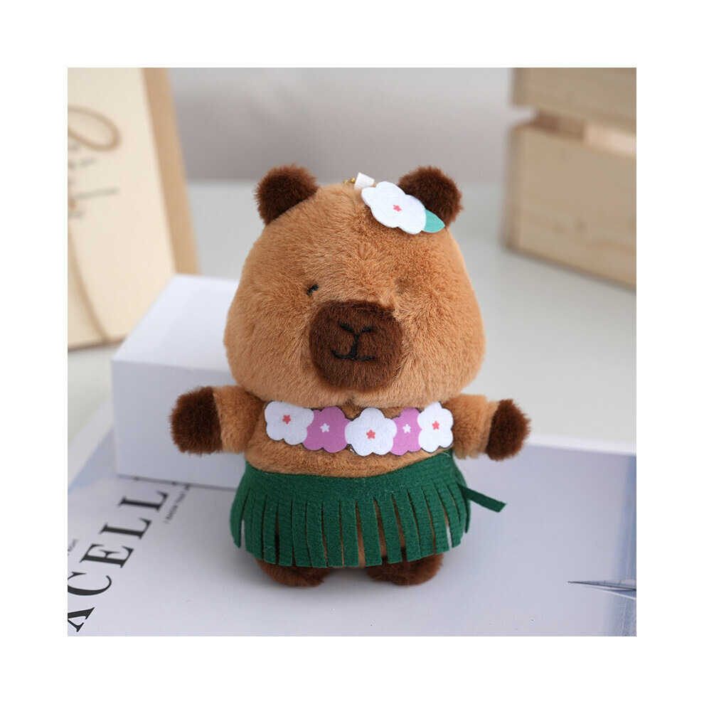 Porte-clés en peluche Capybara (jupe), Animal en peluche, thème de plage, poupée en coton Pp, cadeaux