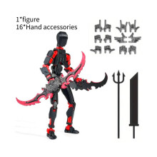 (Κόκκινο) Action 3d Printed Figurine Diy Toy Figurine Movable Joint Poseable Pla Material