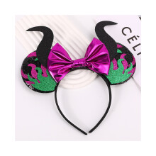 (Tyyli 2) Halloween Mikki Hiiri Cos Hiusvanne Pääpanta Korvat Paljetti Bow Party Prop