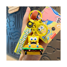 (Bob Esponja) Llavero creativo de Bob Esponja y Patricio, adorable colgante de dibujos animados de PVC para bolsos