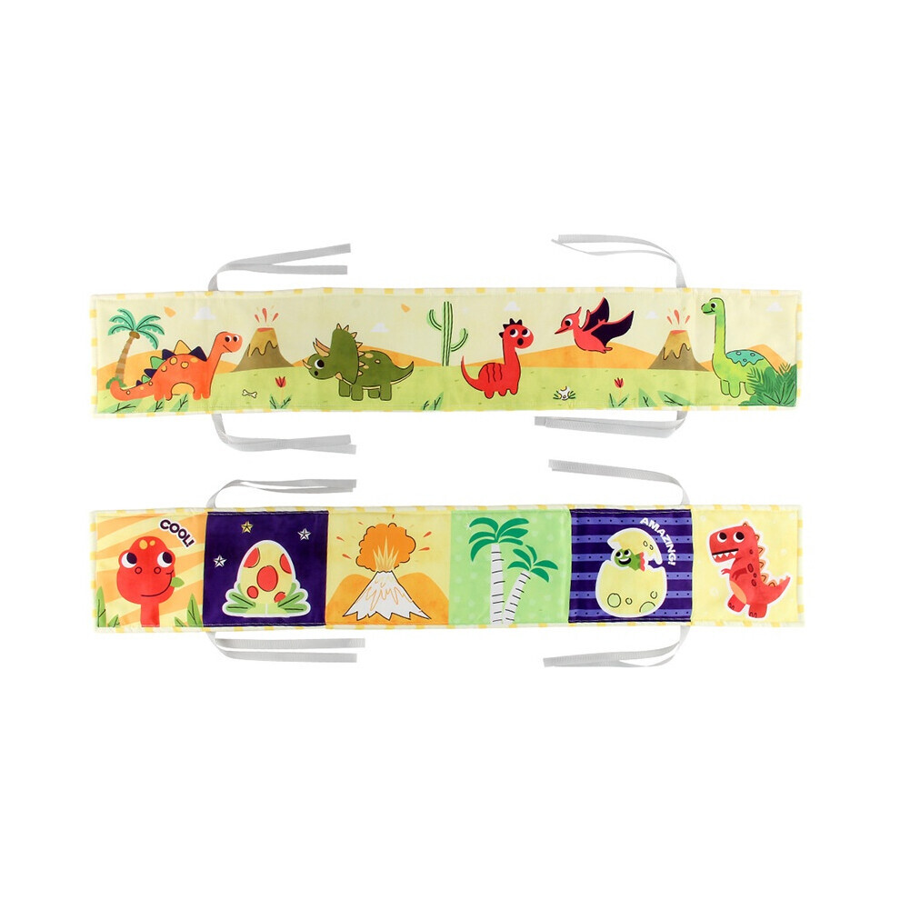 (Dinosaure) éducation précoce des nourrissons lit double face coloré entourant des livres en tissu