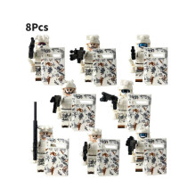 (White) Elite Forces Minifigure Set Military Swat Building Blocks Action Oriented Toy