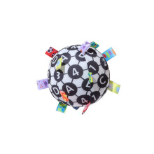 (Buchstabe) Baby-Handrasselball, schwarz-weiß, visuelles Wahrnehmungstraining, Früherziehungsspielzeug