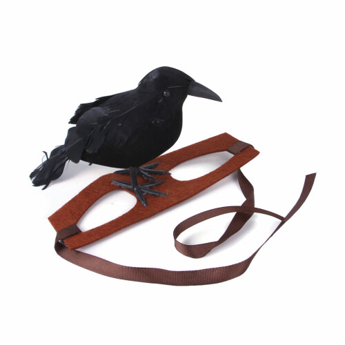 (StyleA) Festive Crow Pet Headband for Halloween Φτιαγμένο από βελούδινο τσό