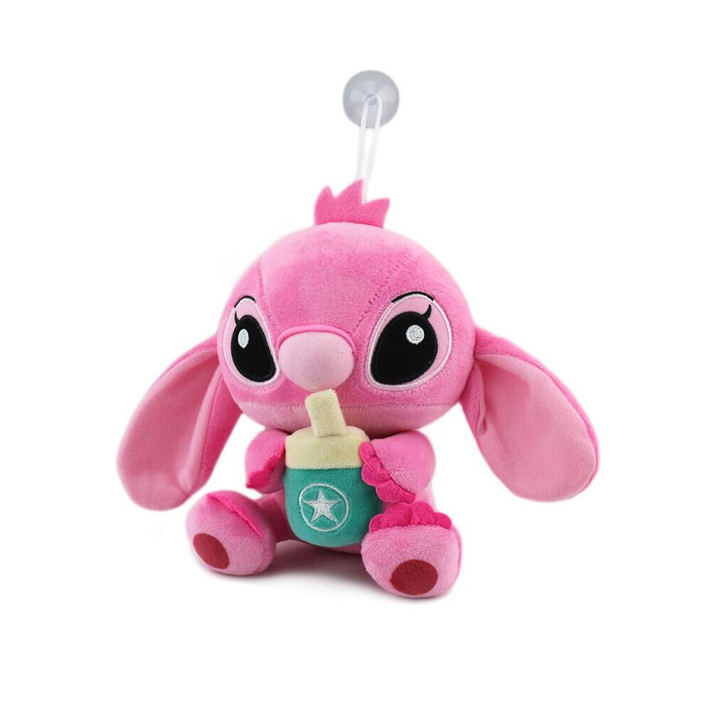 (Thé au lait rose) Lilo et Stitch ange en peluche poupée en peluche pendentif décoration d'oreiller
