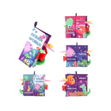 (Meerestier) Hochwertiges Stoffbuch für Babys mit ansprechenden visuellen und taktilen Funktionen