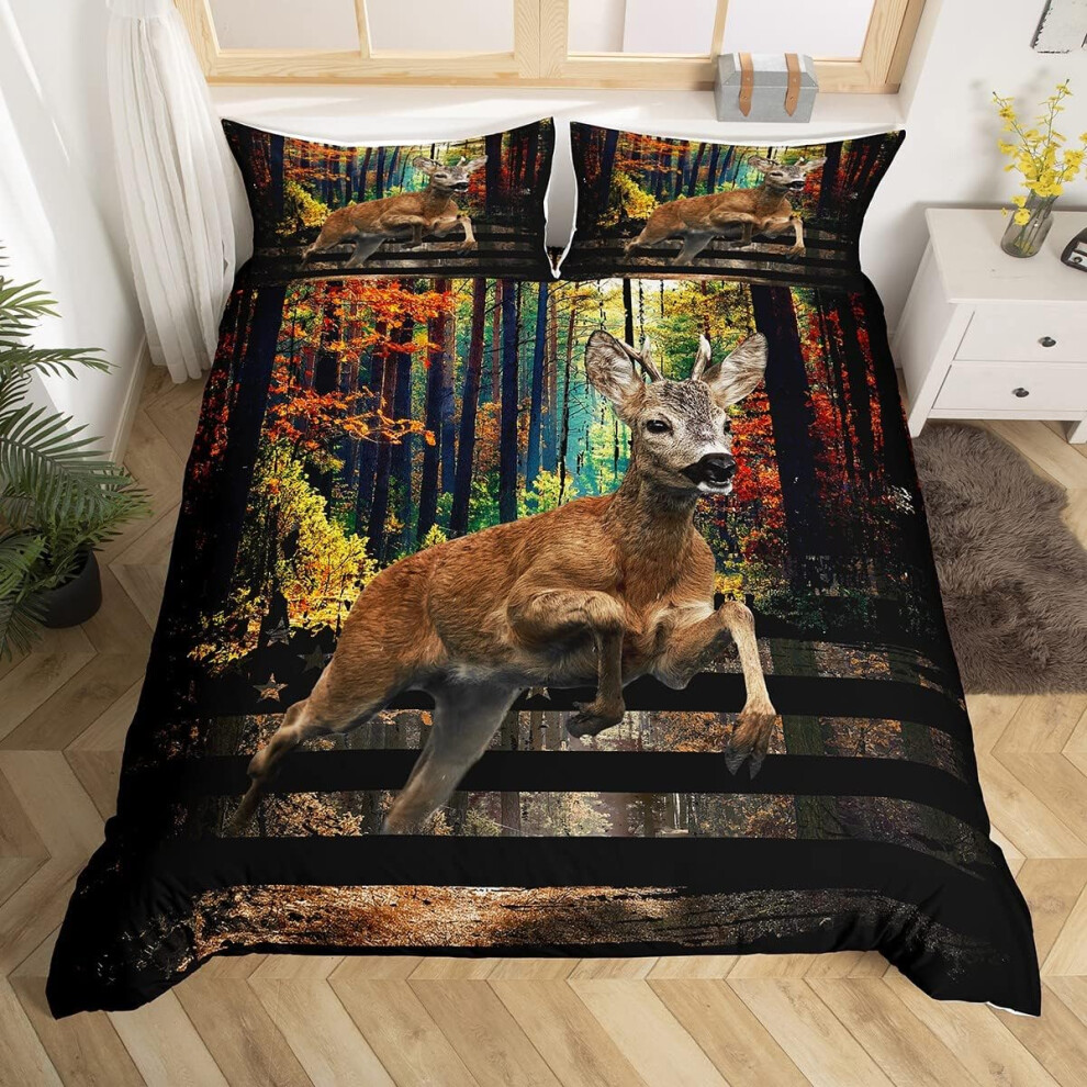 (Multi 01, Double(No Comforter)) Horse Bedding Set Double Cherry Blossoms Floral Duvet Cover,Girly Sweetheart Flower Galaxy Pattern Comforter Cover Room Decor,Animal Plant Theme