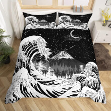 (Multi 33, Super King(No Comforter)) Horse Bedding Set Double Cherry Blossoms Floral Duvet Cover,Girly Sweetheart Flower Galaxy Pattern Comforter Cover Room Decor,Animal Plant Theme