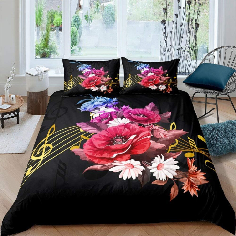 (Multi 40, Super King(No Comforter)) Horse Bedding Set Double Cherry Blossoms Floral Duvet Cover,Girly Sweetheart Flower Galaxy Pattern Comforter Cover Room Decor,Animal Plant Theme