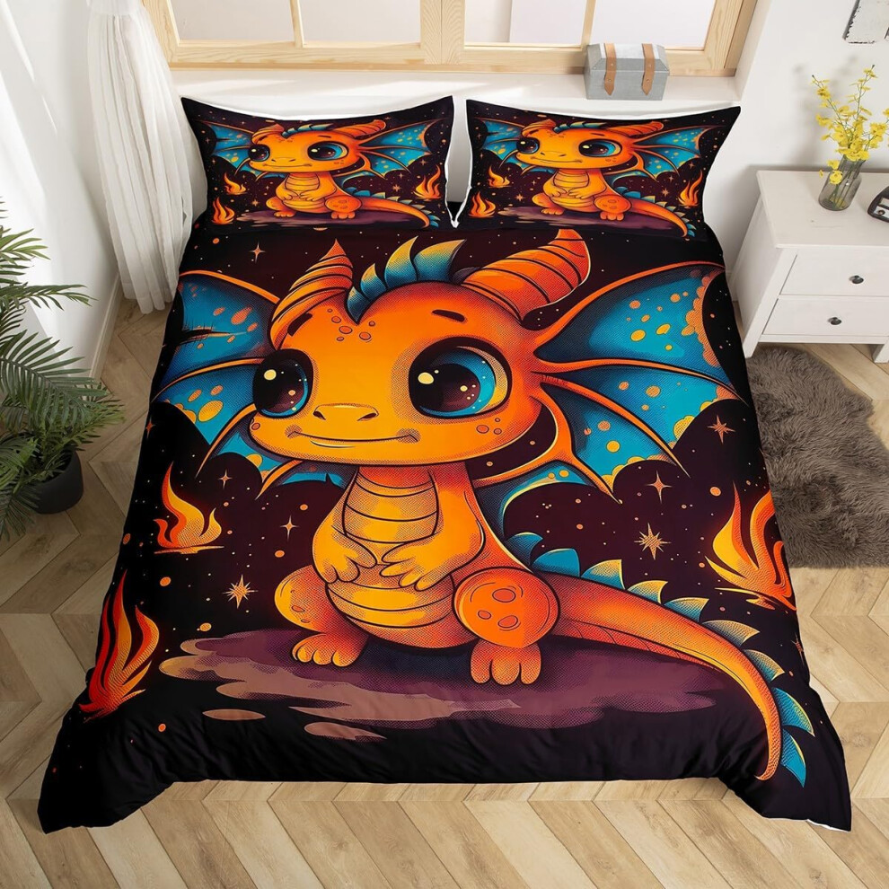 (Orange Black, Single(No Comforter)) Homewish Watercolor Lavender Duvet Cover Double for Kids Teens Adults,Garden Flower Bedding Set,Elegant Chic Flower Quilt Cover,Wildlife Bed Set with