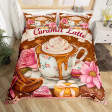 (White Khaki, King(No Comforter)) Homewish Watercolor Lavender Duvet Cover Double for Kids Teens Adults,Garden Flower Bedding Set,Elegant Chic Flower Quilt Cover,Wildlife Bed Set with