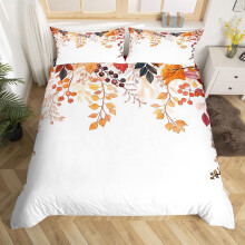 (White Orange, Single(No Comforter)) Homewish Watercolor Lavender Duvet Cover Double for Kids Teens Adults,Garden Flower Bedding Set,Elegant Chic Flower Quilt Cover,Wildlife Bed Set with