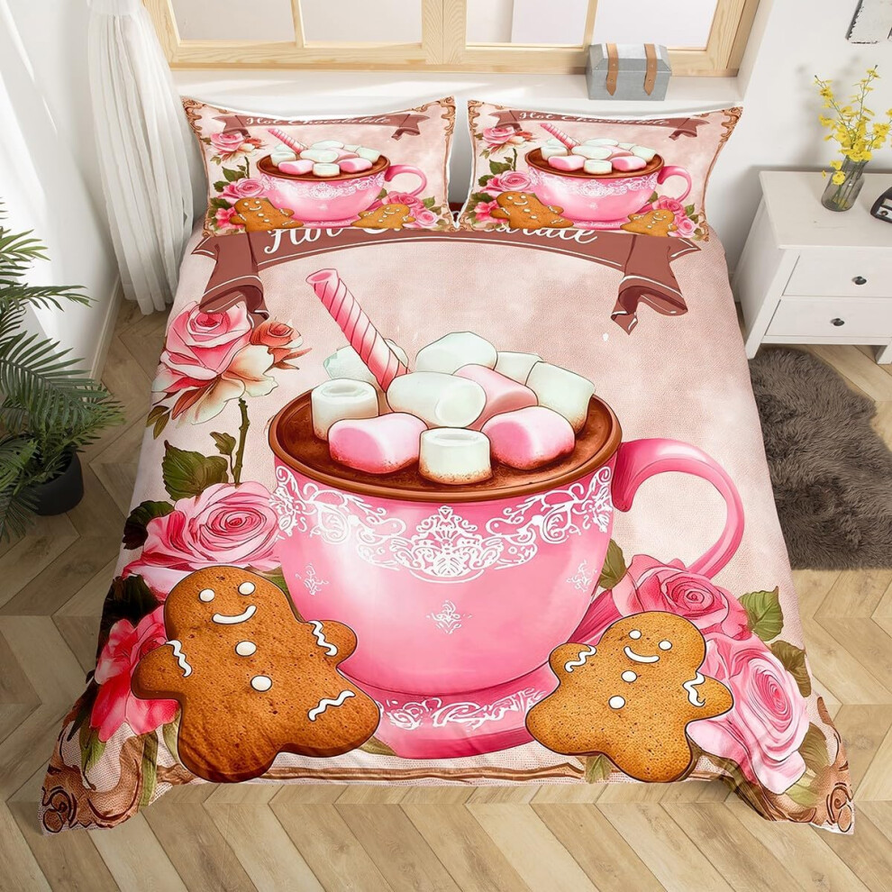 (Pink Brown, Super King(No Comforter)) Homewish Watercolor Lavender Duvet Cover Double for Kids Teens Adults,Garden Flower Bedding Set,Elegant Chic Fl-image-OPC-PGQCSMH-NEW