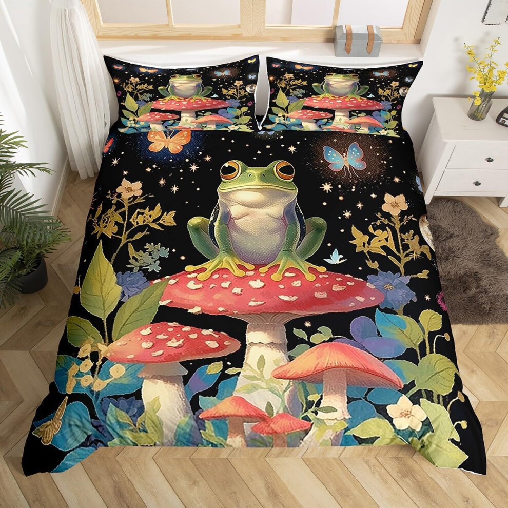 (Black Red Green, Double(No Comforter)) Homewish Bull Cattle Double Duvet Cover,Yellow Sunflower Flowers Bedding Sets for Boys Girls,Rustic Farmhouse