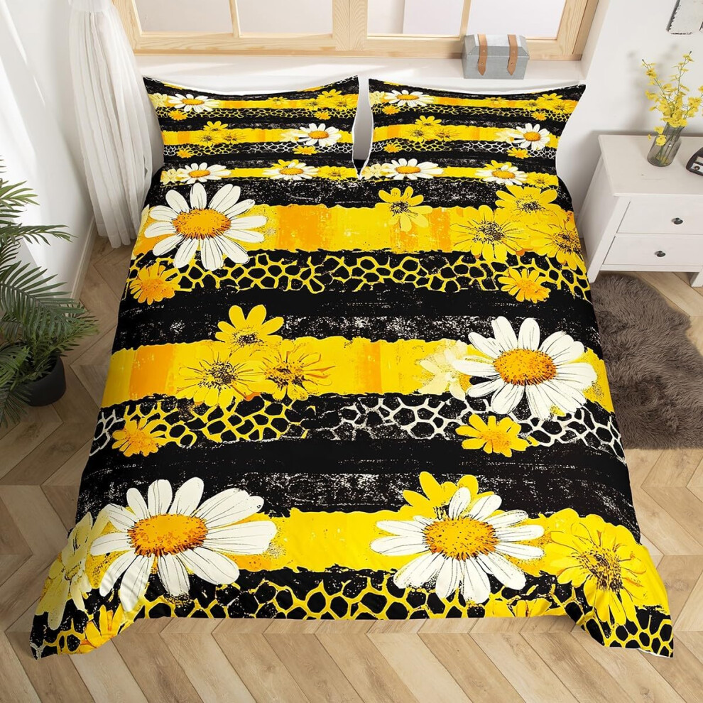 (Yellow Black, King(No Comforter)) Homewish Watercolor Sea Wave Duvet Cover Double for Kids,Blue Deep Ocean Bedding Set for Teens Adults,Foamy Ocean W-image-OPC-PGQCSZN-NEW