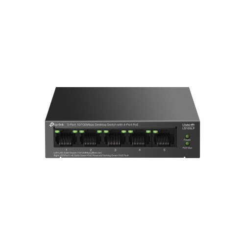 TP-LINK TP-LINK LS105LP Switch 5-Port 10/100Mbps Desktop Switch with 4-Port PoE