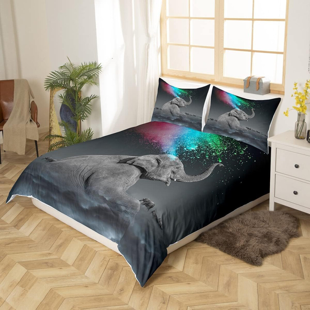 (Multi 02, Double(No Comforter)) Peacock Feather Comforter Cover Double Size Boho Peacock Bedding Set For Kids Girls Women Teal Animal Bird Feather Du