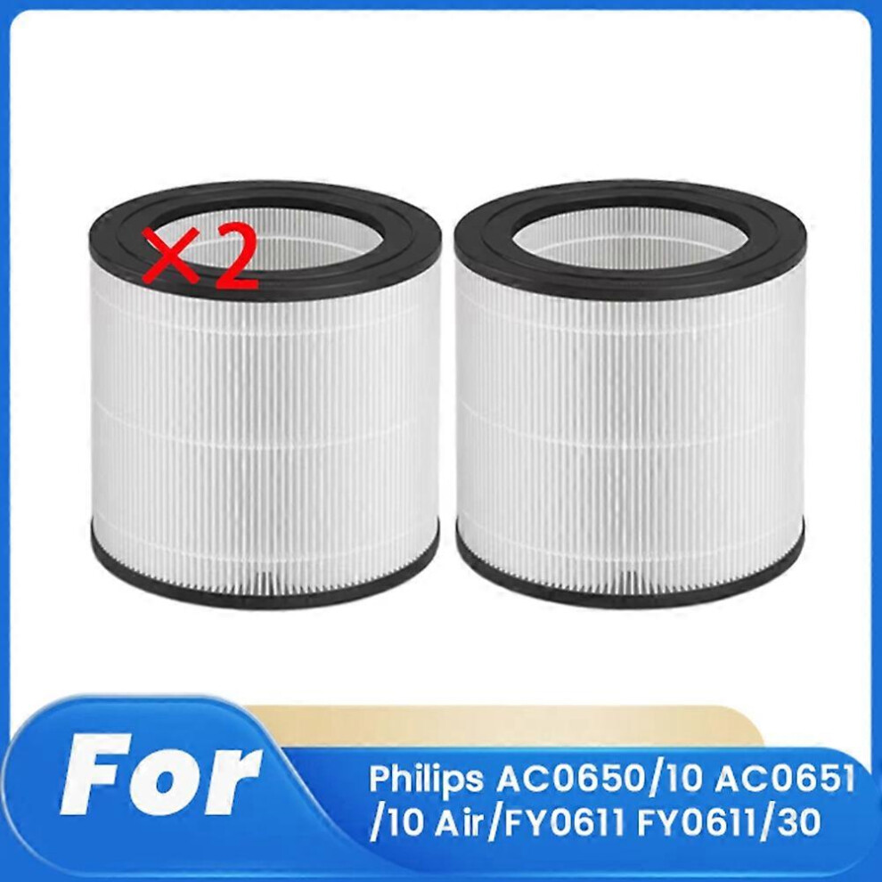 2 Pcs Cleaner Filter for Philips AC0650/10 AC0651/10 Air/FY0611 FY0611/30 Air Purifier Replacement F