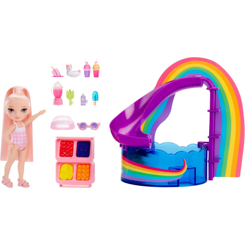 Rainbow High Littles Σετ Παιχνιδιού Πισίνας + Μικρή Κούκλα (Ροζ 5.5”) 2