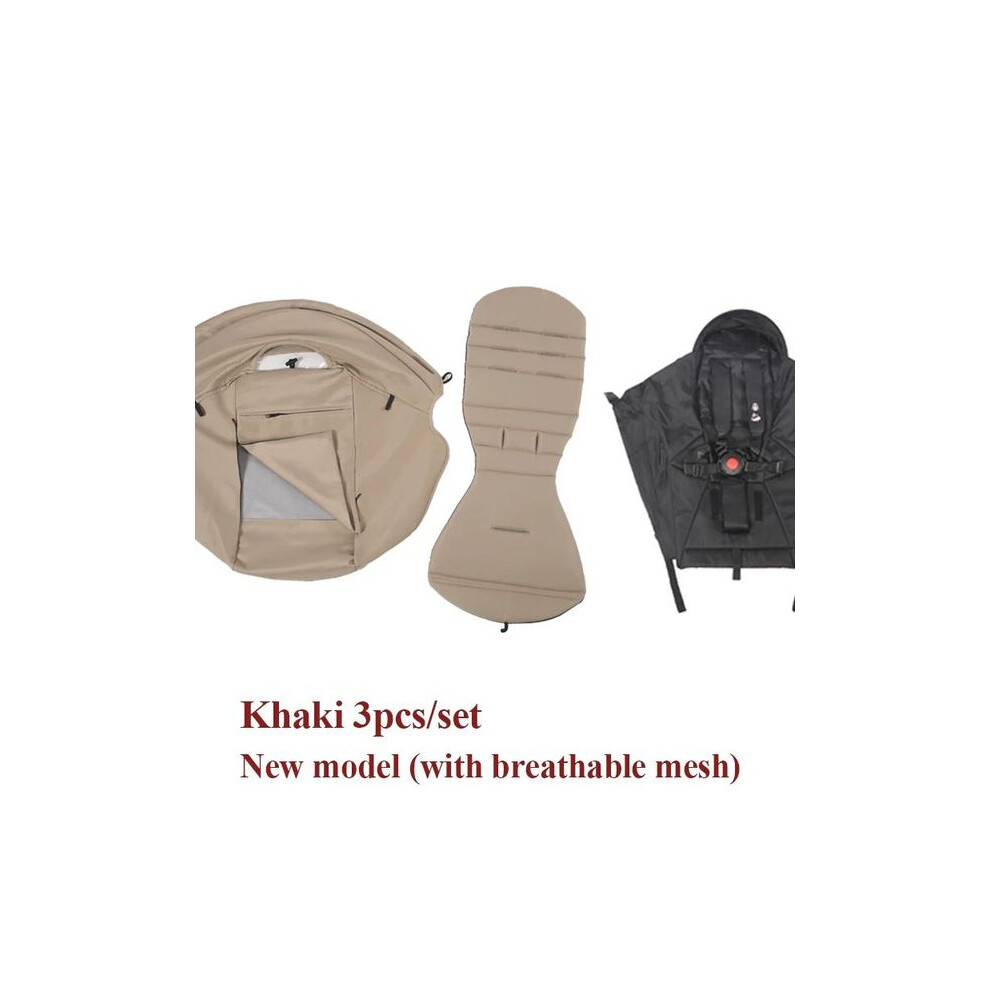 (3 pièces kaki) Pare-soleil 175 et coussin de siège pour Yoyo/Yoyo2/Yoya 2 pièces/ensemble capote et