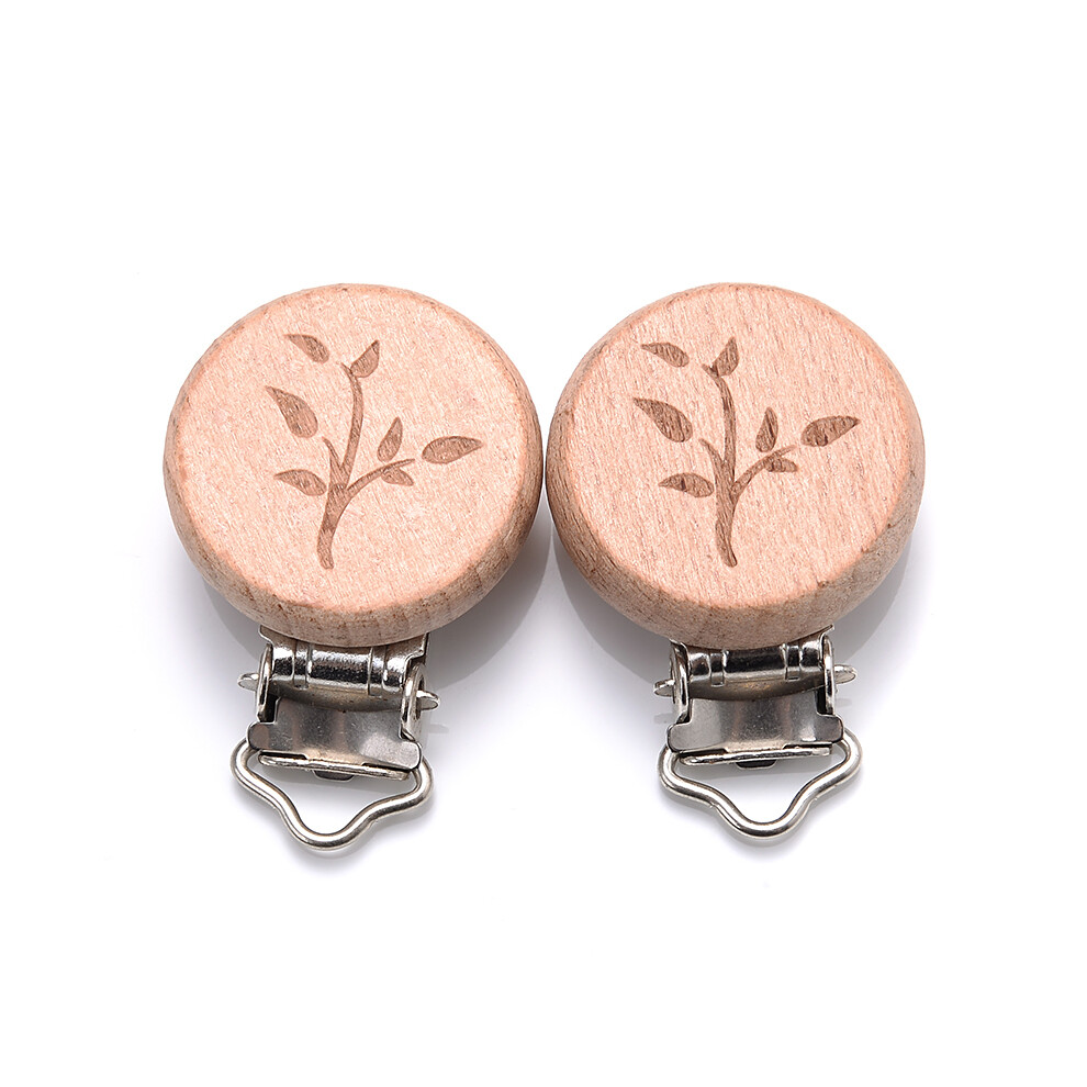 (K) 5 pièces/lot nouvelle arrivée belle attache-tétine en bois accessoires en bois de hêtre naturel