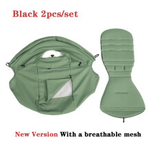 (2pcs green)175 Sunshade &Seat Cushion for Yoyo/Yoyo2/Yoya 2Pcs/Set Hood &Mattress with Stroge Bag Breathable Mesh Stroller Accessories