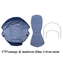 (blå och järnstent)175 Barnvagnshuva och sittfodral för Babyzen Yoyo kapellöverdrag Kudde Passar YOYO2/YOYA