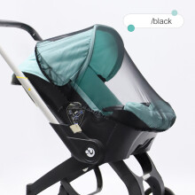 (svart)Babyavstötande nät för barnvagnar, bärselar och vagnar, elastiskt dragsko för Doona