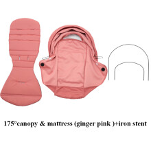 (rosa med stent)175 Barnvagnshuva och sittfodral för Babyzen Yoyo kapellöverdrag Kudde Passar YOYO2/YOYA