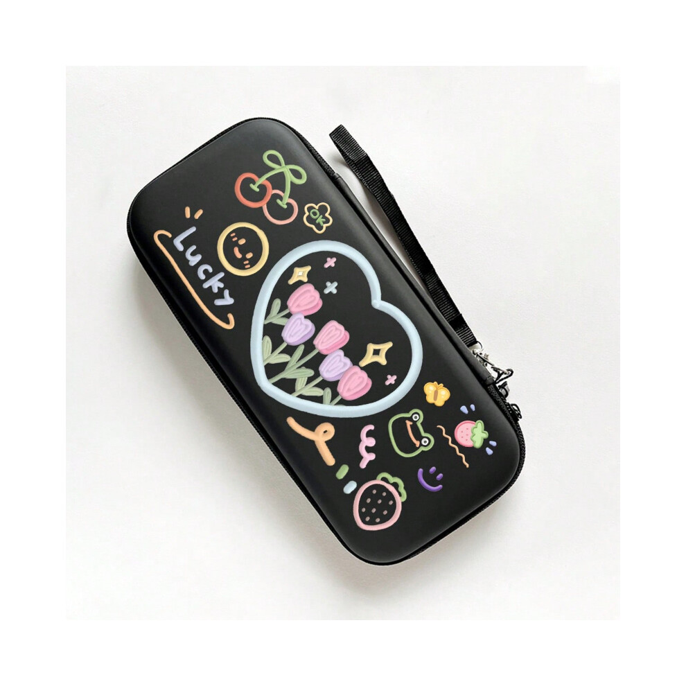 (Multicolore) Sac de rangement à fermeture éclair en forme de fleur de tulipe pour Nintendo Switch,
