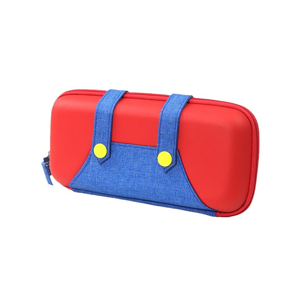 (Rouge Bleu) Sac de rangement portable en cuir PU pour Nintendo Switch Housse de protection étanche