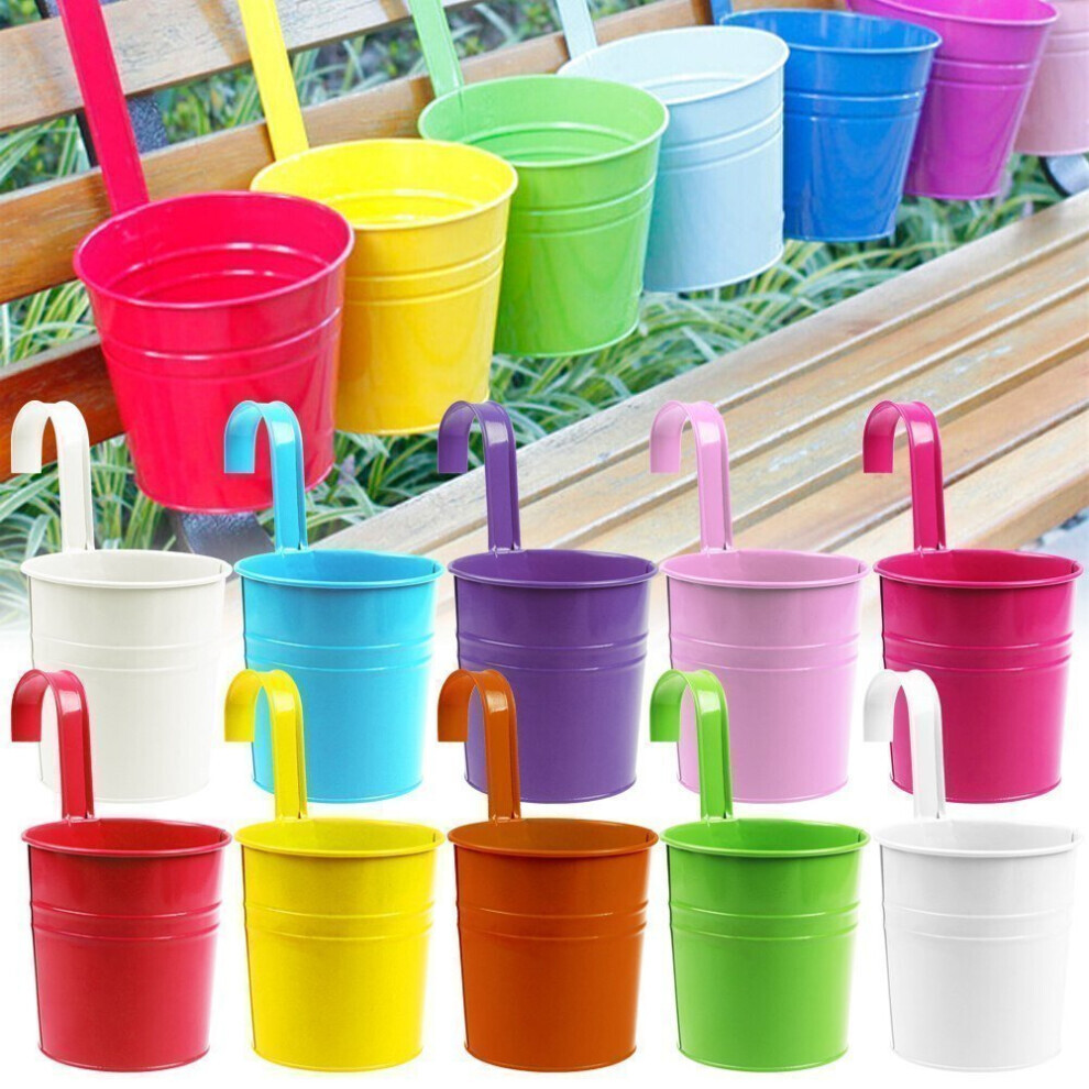 Zulux – Pots de fleurs suspendus en métal et fer, 10 pièces, 10 couleurs, jardinière de plantes de jardin