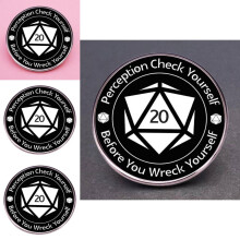 Broche Unique de jeu de dés Dragon et donjon, Badge en alliage métallique pour les amateurs de Rpg avec