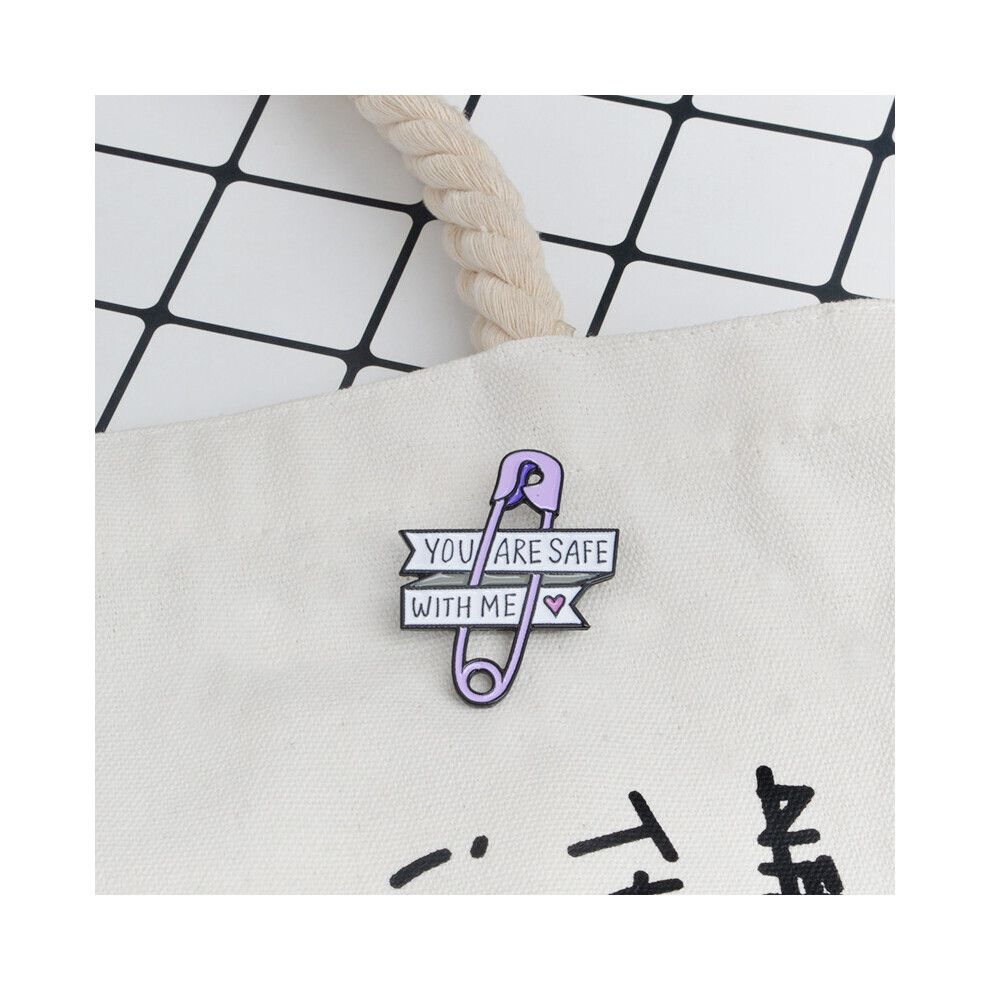Broche à lettres violettes, Style dessin animé minimaliste Ins, accessoire créatif et Unique géométrique