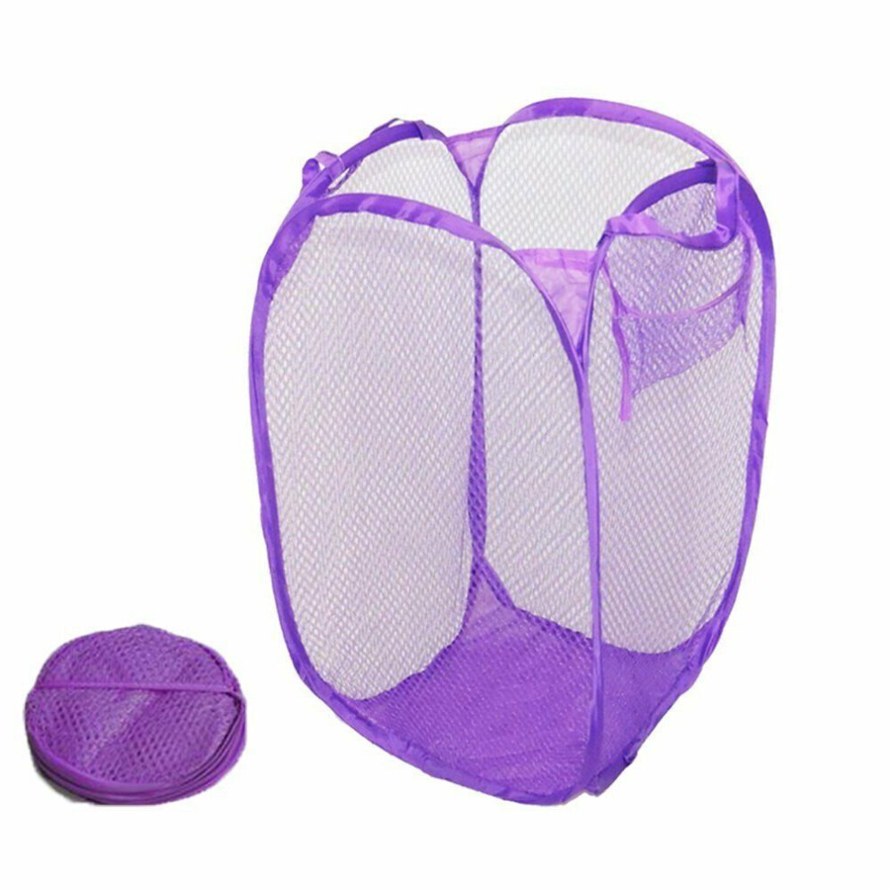 Panier à linge pliable portatif de stockage de sac de maille pour la salle de bains de grande capacité