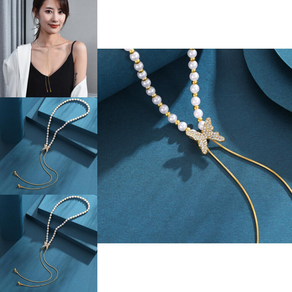 Collier papillon à pampilles de haute qualité avec de belles perles pour la mode à la mode