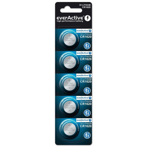 Lithiumbatterij mini everActive CR1620 5 stuks.