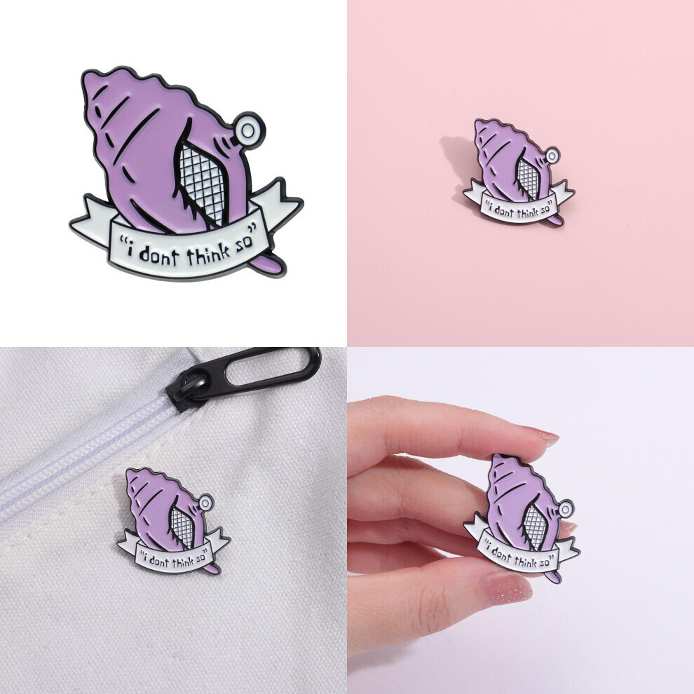 Broche coquillage violet charmante et ludique avec un design de lettre accrocheur pour la mode unisexe