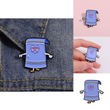 Broche de personnage de dessin animé bleu, adorable, en alliage durable, idéale pour les collectionneurs