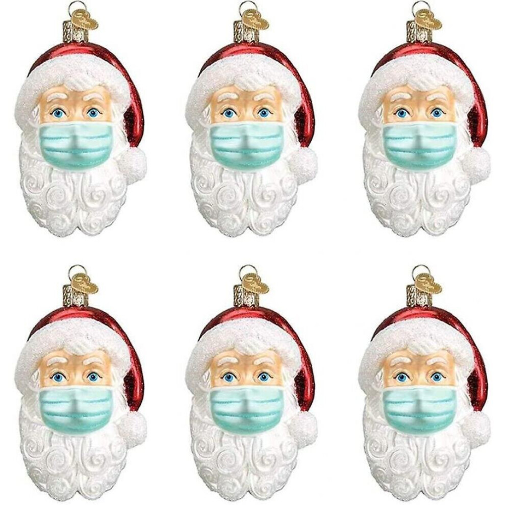 Pendentif Père Noël 6 pièces avec masque, Kit de décoration de noël