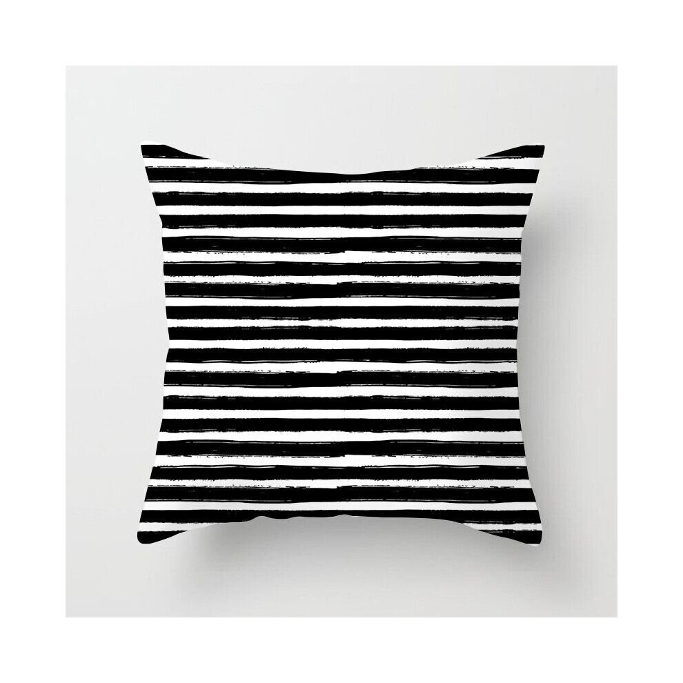 Housse de coussin (zèbre), taie d'oreiller à grille pointillée géométrique, Art triangulaire, noir et