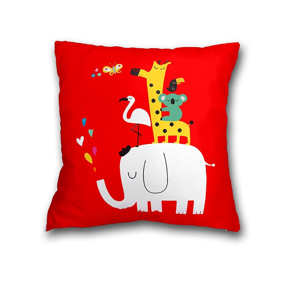 (Zoo) housse de coussin imprimée dessin animé, taie d'oreiller, canapé, voiture, maison, jardin, décoration