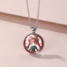 (YXL348) Collier pendentif inspiré à la mode de l'anime avec des détails élégants en verre organique