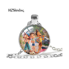 (YXL14) Collier pendentif animé d'amitié élégant Luca avec un design géométrique et un charme coloré