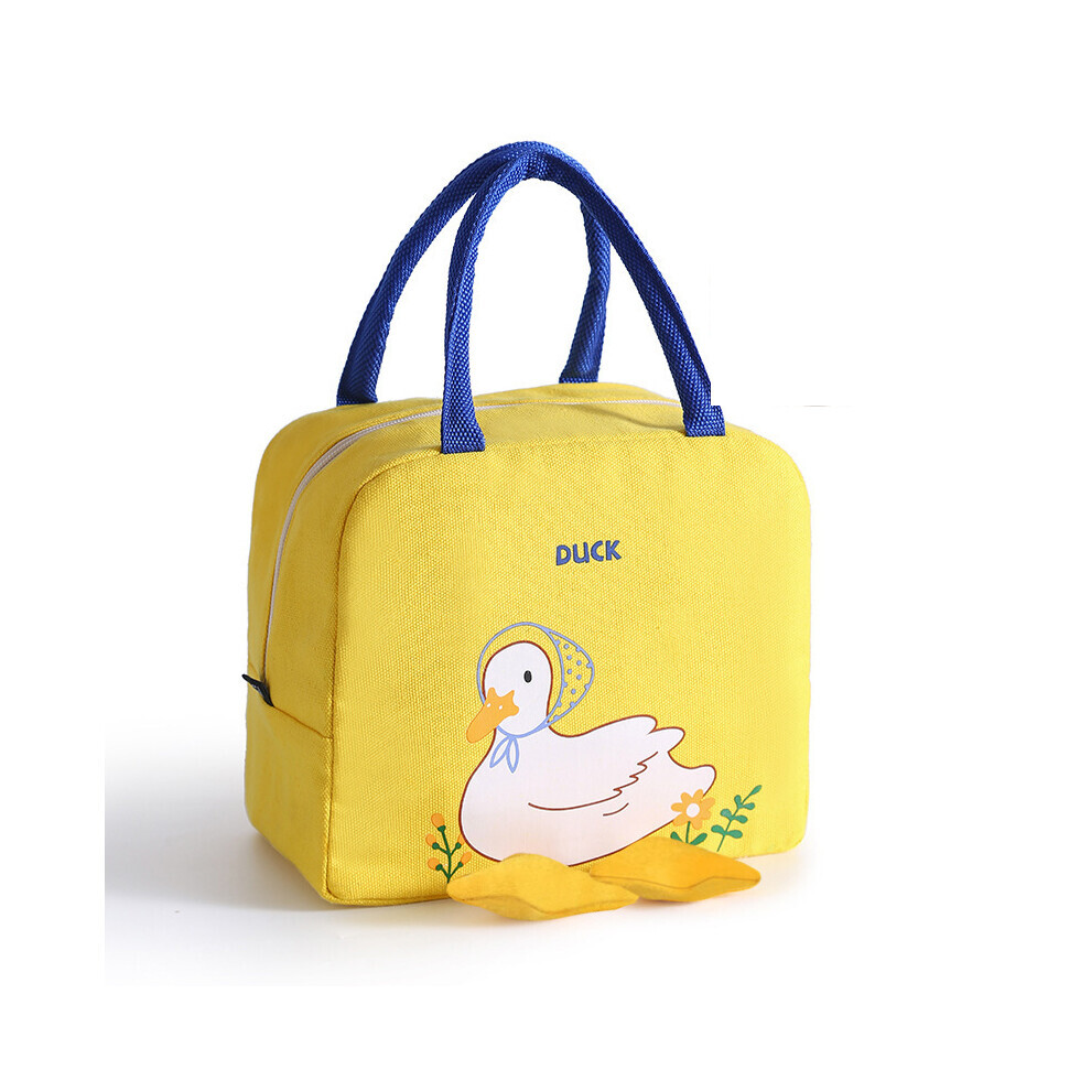 (Jaune) sac en toile sac à déjeuner thème Animal de dessin animé sac de repas résistant à l'usure thermique